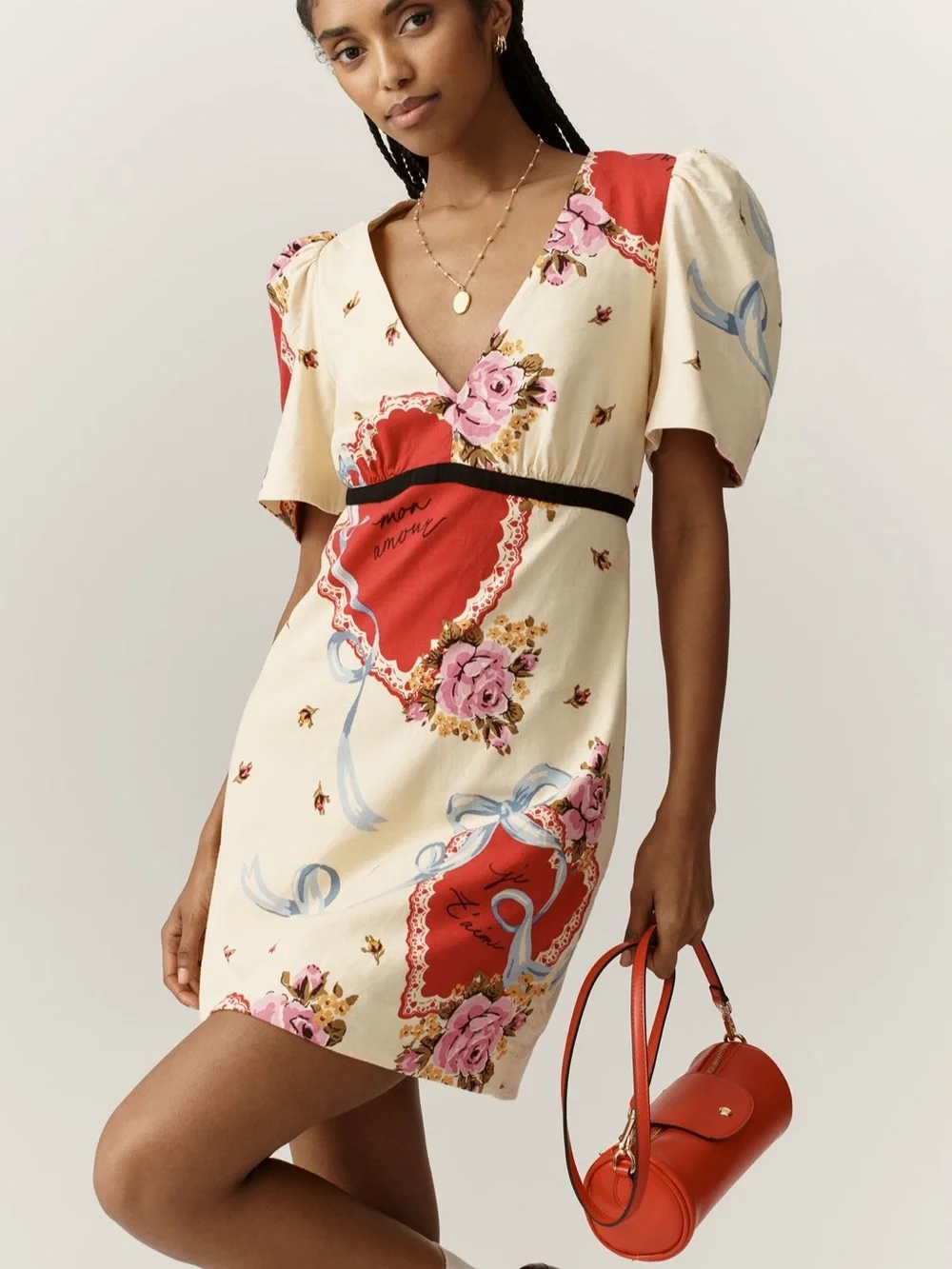 NWT Anthropologie Maeve | Lucky Charm V-Neck Puff-Sleeve Dress | XXS